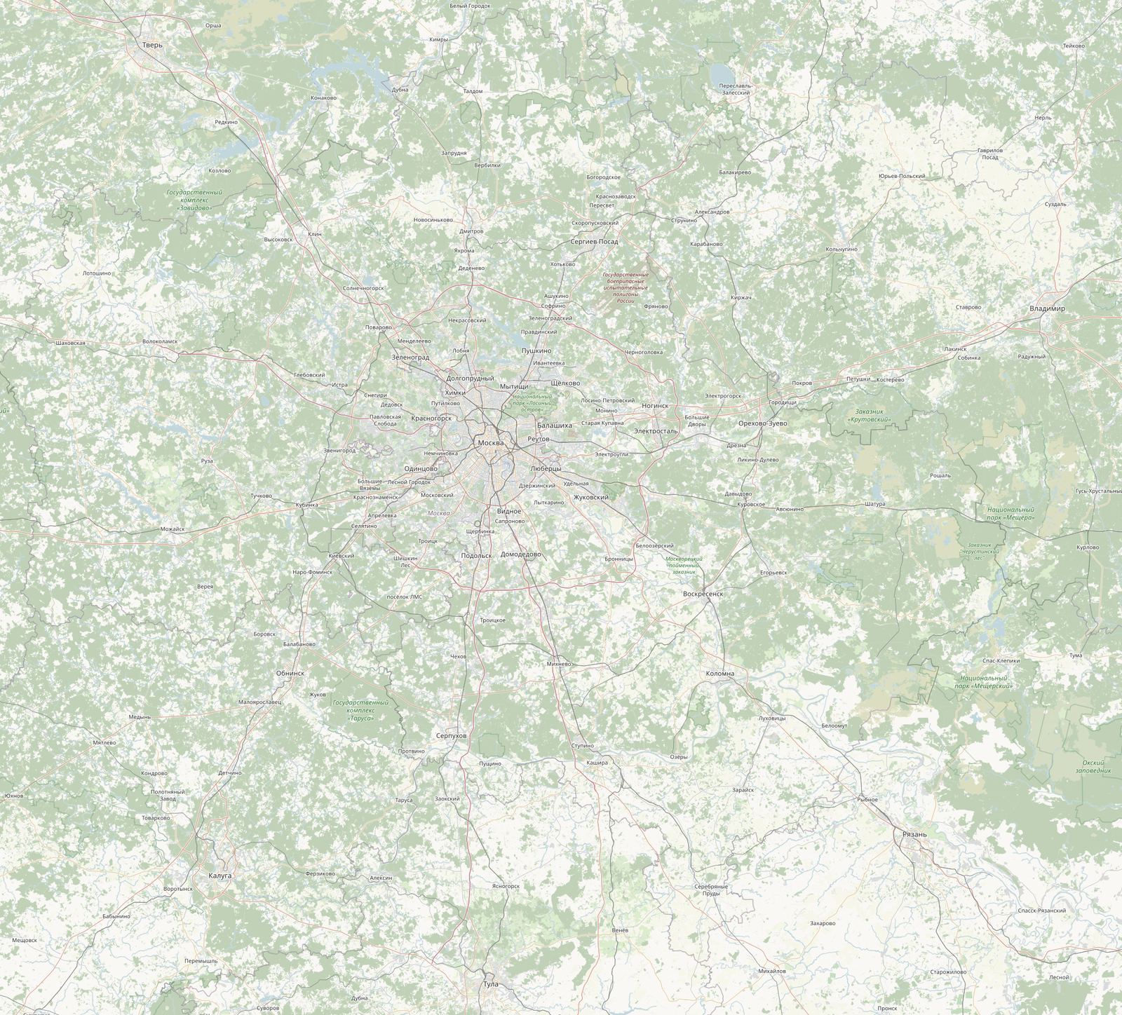 Карта Москвы и Московской области с городами доставки iGAS